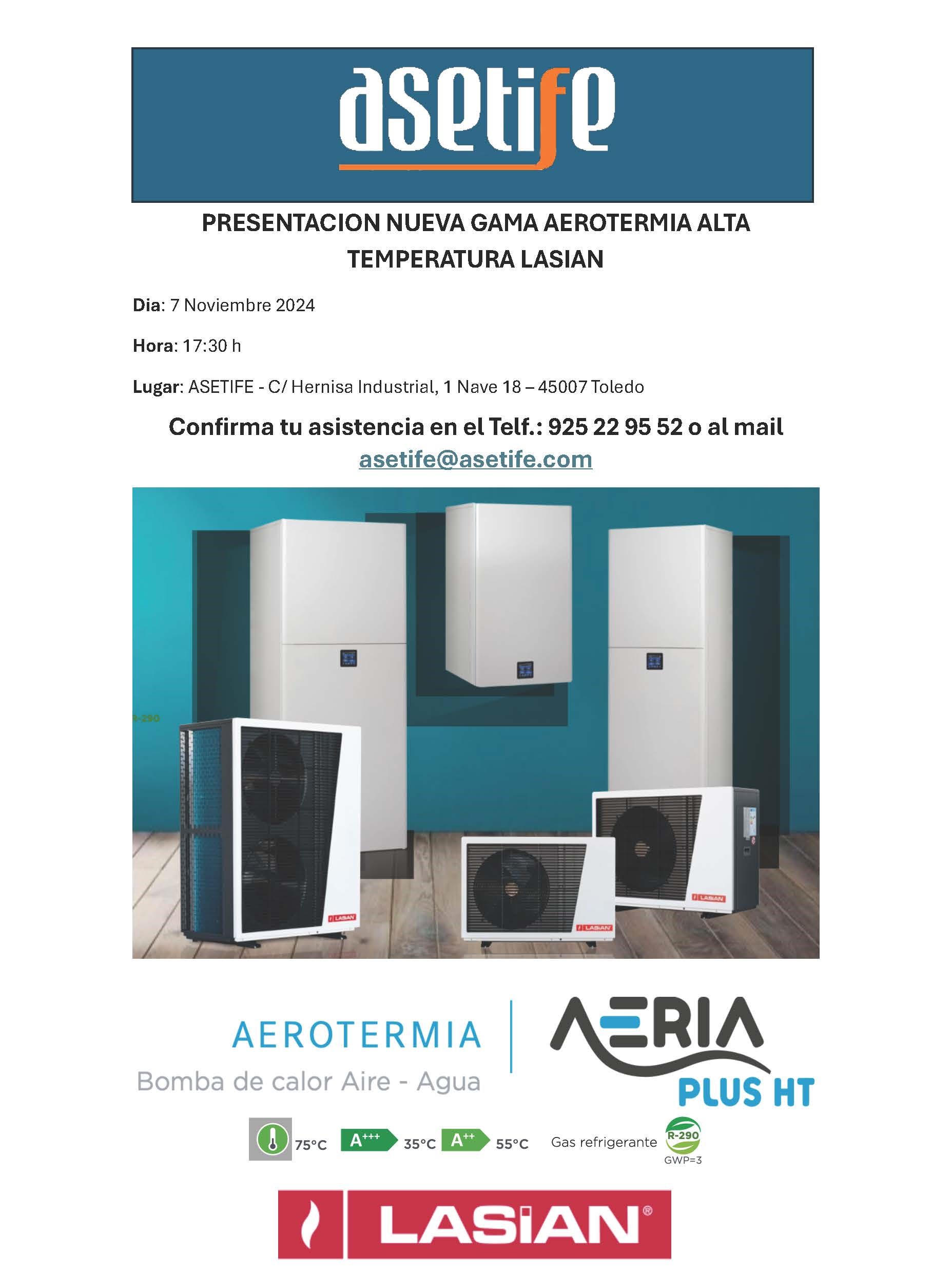 JORNADA LASIAN - Jornada técnica Lasian (Aerotermia Alta Temperatura)